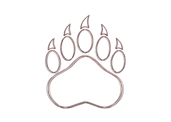 Bear Paw Scribble Stitch: A Charming Embroidery Design