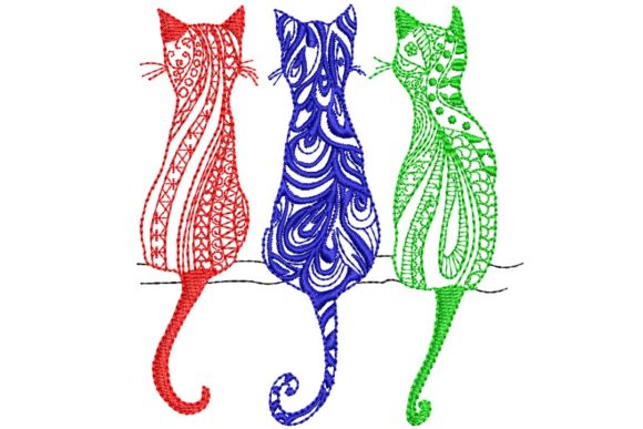 Charming 3 Color Cats for Festive Embroidery Projects