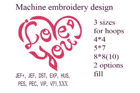 Charming I Love You Heart for Embroidery Projects