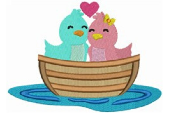 Charming Love Boat - Love Birds Embroidery