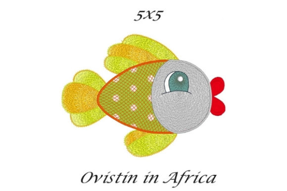 Charming Orange Yellow Sassy Applique Fish