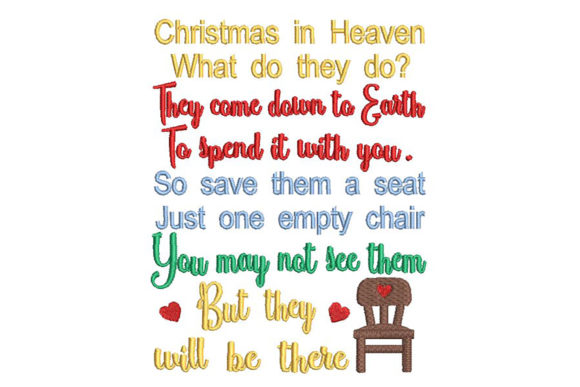 Christmas in Heaven, Quote: A Touching Embroidery Design