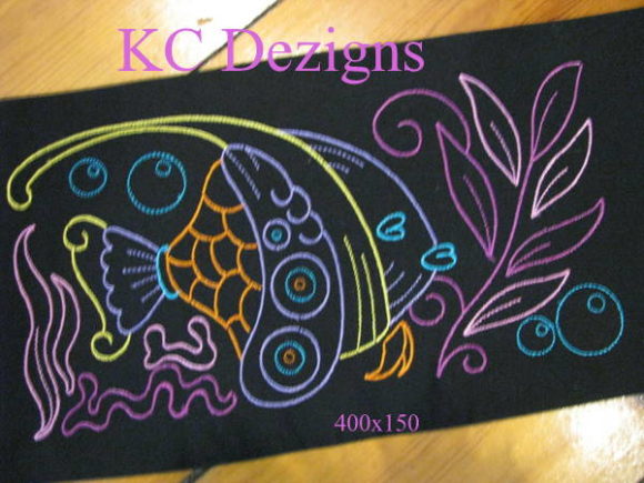 Colourline Fish 09: A Versatile Embroidery Design