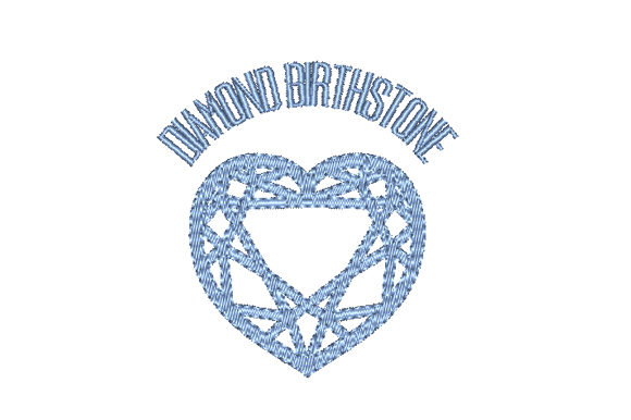Elegant Diamond Birthstone Faceted Heart Design