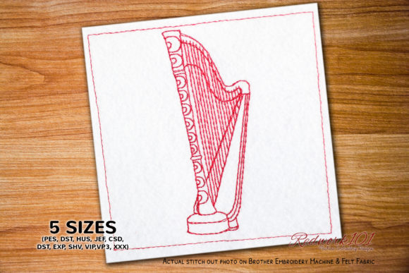 Exploring Pedal Harps in Embroidery
