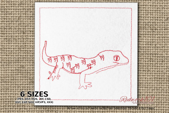 Gekkonidae Lineart: A Versatile Embroidery Design