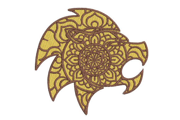 Lion Zodiac Leo Mandala Style: A Charming Embroidery Design