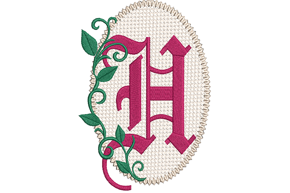 Olde English Monogram Letter H: A Holiday Embroidery Gem