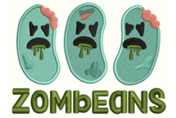 Zombeans: A Spooky and Detailed Embroidery Design